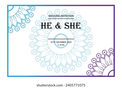 Esta creativa tarjeta de invitación a boda mandala. ilustración vectorial 