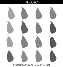 This creative representation features a dotted outline of Sri Lanka, highlighting its geographical shape with intricate detail.