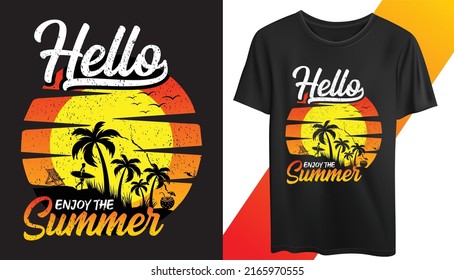 This is a creative Summer vintage T-shirt Design. The design of this t-shirt can be used commercially by anyone. All major components are easily editable and customizable.Print T-shirt Template, 