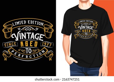 This is a creative Typography Vintage T-shirt Design. The design of this t-shirt can be used commercially by anyone. All major components are easily editable and customizable.  Print Template