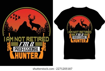 Este es un diseño de camisetas de caza sin derechos de autor creativo y único