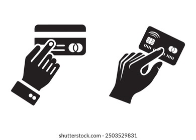 This "Credit Card Swipe Line Art Icon" is a sleek and modern design perfect for enhancing apps and websites. Featuring a clean, minimalist line art style, the icon depicts a hand swiping a credit card