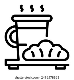 This Croissant icon is suitable for coffee, coffee shop, beverage, etc.