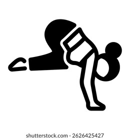 This Crow (pose) icon is suitable for Yoga, Mindfulness, Healthy Lifestyle, etc