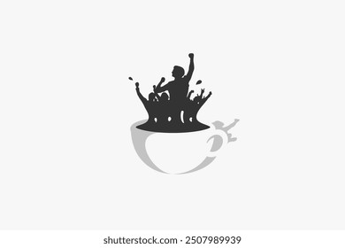 This is a crowd of people forming a cup of coffee.
