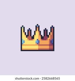 this is crown icon in pixel art style this item good for presentations,stickers, icons, t shirt design,game asset,logo and your project.