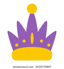 This Crown icon is suitable for Mardi Gras carnival, Medieval, party, etc.