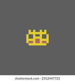 esta es la corona en el arte de píxeles, este artículo es bueno para presentaciones, pegatinas, iconos, diseño de camisetas, activos de juego, logotipo y su proyecto.