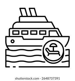 This Cruise icon is suitable for Travel and Tourism, etc