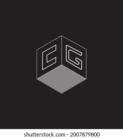 Este es un logotipo de Cubo con fondo negro. 