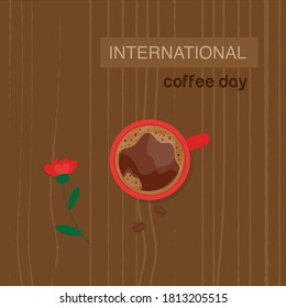 This is a cup of coffee and flower.