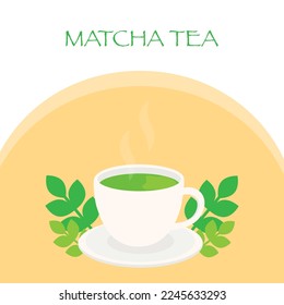 Esta es una taza de té verde, té matcha