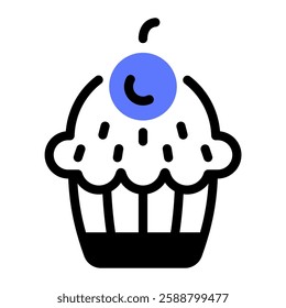 This Cupcake icon is suitable for Restaurant Menu, Food, etc