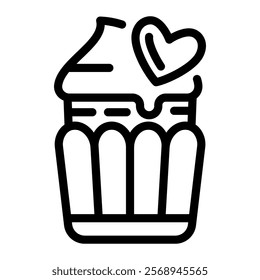 This Cupcake icon is suitable for Valentine, Wedding, Romance, etc.