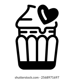 This Cupcake icon is suitable for Valentine, Wedding, Romance, etc.