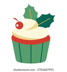 Esta ilustración de cupcake es adecuada para Navidades Evento.