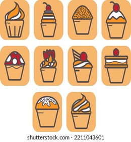 this is a cupcakes icon set Template 