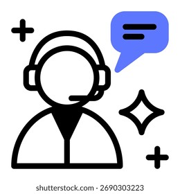 This Customer service icon is suitable for Manufacturing, Distribution, and related fields.