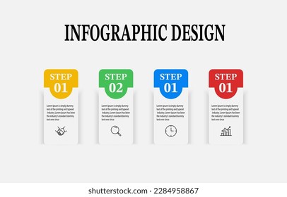 This customizable 4-option rectangular infographic design presents a clear and concise representation of complex data. Ideal for business presentations, educational materials, or marketing materials.