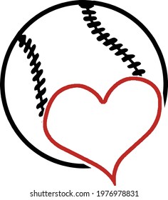 This cut file features an adorable heart inside a baseball. 