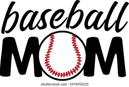 This cut file features the text baseball mom with a baseball replacing the o in mom. 