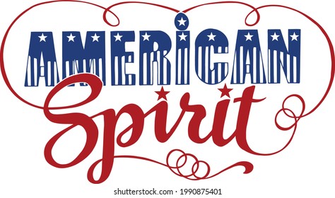 This cut file features the words american spirit in a custom handwritten font. 