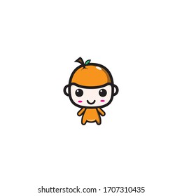 This is a cute and adorable orange vector illustration. can be used for icons, children's book covers. etc