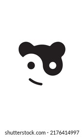 this is a cute and adorable panda face with a mix of black and white