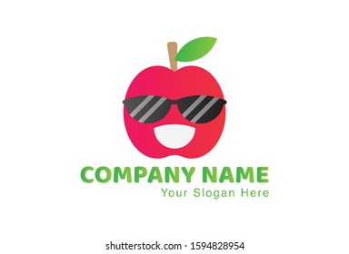 This is a cute apple logo using eye glasses, with red and green colors. This logo can be used for companies, brochures, websites, mugs, stickers, and posters.