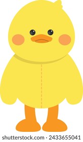 This is a cute baby duck doll character.