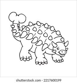 this is a cute and beautiful Ankylosaurus line art images, Ankylosaurus outline drawing, Ankylosaurus vector art and illustrations art and Ankylosaurus coloring book pages