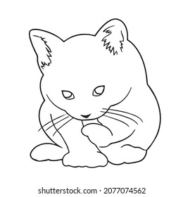 este es un lindo y bello dibujo de líneas de gatos, dibujo de contornos, arte vectorial e ilustraciones arte