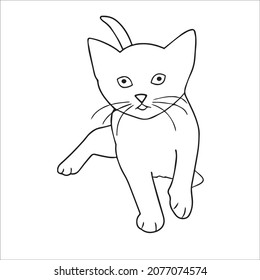 this is a cute and beautiful cat images line art ,outline drawing,vector art and illustrations art