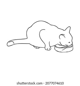 this is a cute and beautiful cat images line art ,outline drawing,vector art and illustrations art