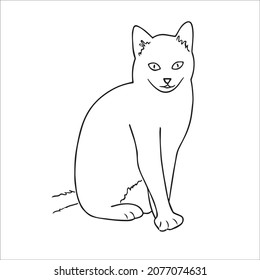 this is a cute and beautiful cat images line art ,outline drawing,vector art and illustrations art