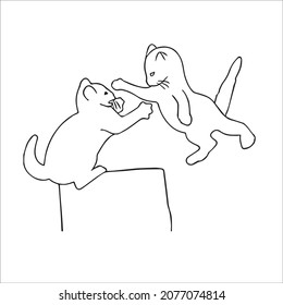 this is a cute and beautiful cat images line art ,outline drawing,vector art and illustrations art