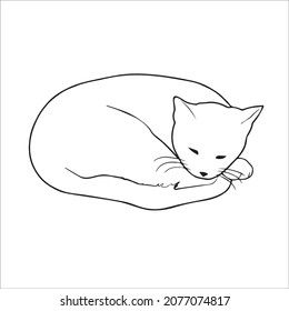 this is a cute and beautiful cat images line art ,outline drawing,vector art and illustrations art