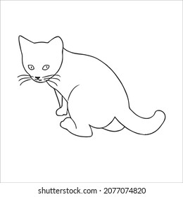 this is a cute and beautiful cat images line art ,outline drawing,vector art and illustrations art