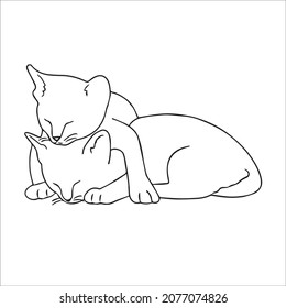 this is a cute and beautiful cat images line art ,outline drawing,vector art and illustrations art