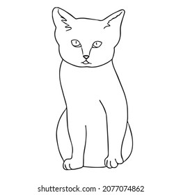 this is a cute and beautiful cat images line art ,outline drawing,vector art and illustrations art