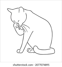 this is a cute and beautiful cat images line art ,outline drawing,vector art and illustrations art