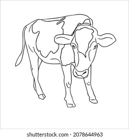 This Cute Beautiful Cow Images Line Stock Vector (Royalty Free ...