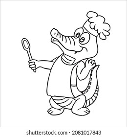 This Is A Cute And Beautiful Crocodile Images Line Art ,outline Drawing,vector Art And Illustrations Art