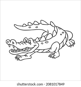 this is a cute and beautiful crocodile images line art ,outline drawing,vector art and illustrations art
