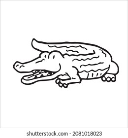 this is a cute and beautiful crocodile images line art ,outline drawing,vector art and illustrations art