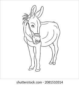 this is a cute and beautiful Donkey images line art ,outline drawing,vector art and illustrations art