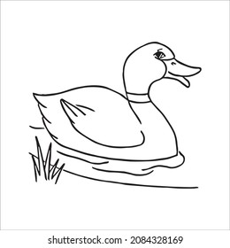 this is a cute and beautiful duck images line art ,duck outline drawing, duck vector art and illustrations art