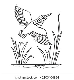 this is a cute and beautiful Hummingbird images line art ,Hummingbird outline drawing,vector art and illustrations art
