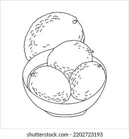 this is a cute and beautiful Lychee line art images, Lychee outline drawing, Lychee vector art and illustrations art