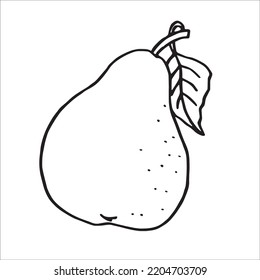 this is a cute and beautiful Pear line art images, Pear outline drawing, Pear vector art and illustrations art and Pear coloring book pages